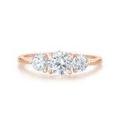 Aventine - 14k Roségouden Triple Moissanite Ring