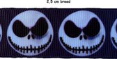 Lint - Grosgrain lint - Skull - Halloween - 25 mm breed - 5 m - Polyester lint - Ribbon - Sierlint - Hobby lint - Decoratie lint