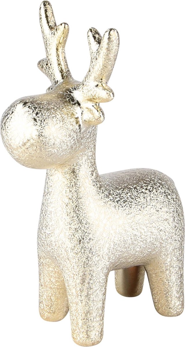 Dier / dieren / rendier - Goud / champagne / zilver - 5 x 8 x 12 cm hoog.