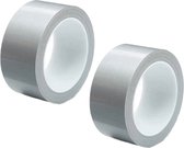 Duct tape - 2 rollen - 50mm x 25m - Reparatie - Plakband - Texieltape - Tape - Grijs