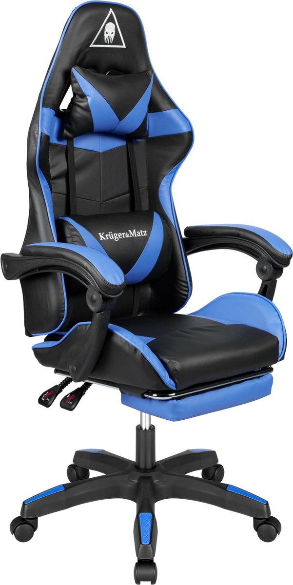 Gamestoel GX-150 Bureaustoel Zwart Blauw met Massagefunctie - afbeelding 2