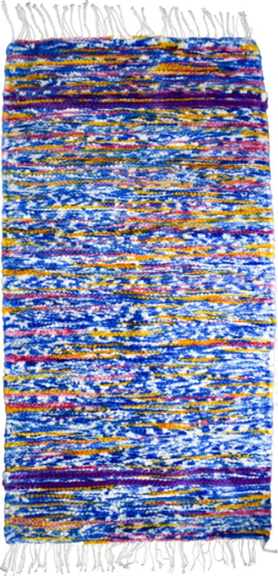 Vloerkleed Kinderkamer Blauw - 150 x 80 cm - Een kleurrijke aanwinst voor jouw interieur - Vloerkleed felle kleuren