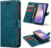 Casemania Hoesje Geschikt voor Samsung Galaxy A25 & A24 4G Emerald Green - 2 in 1 Magnetic Book Case