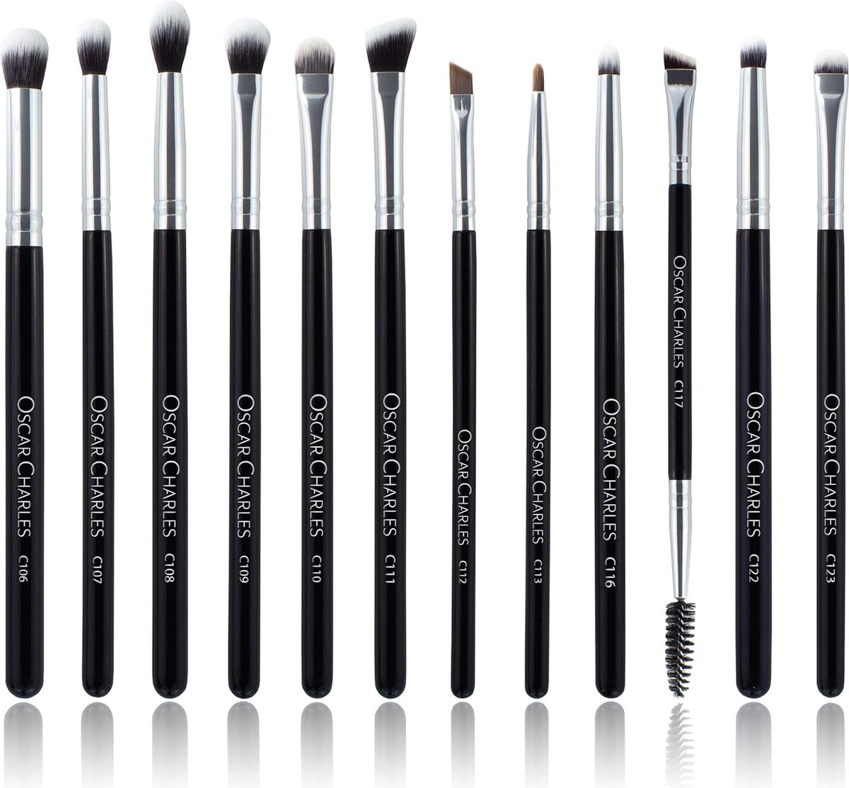 make-upkwastenset, 12 make-upkwasten, inclusief luxe make-uptas, zilver
