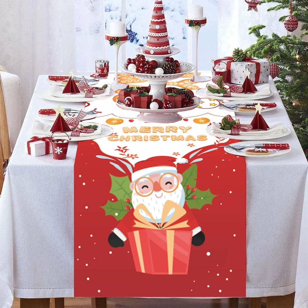 130*180cm noël nappe dîner fête nouvel an imprimé  – Grandado