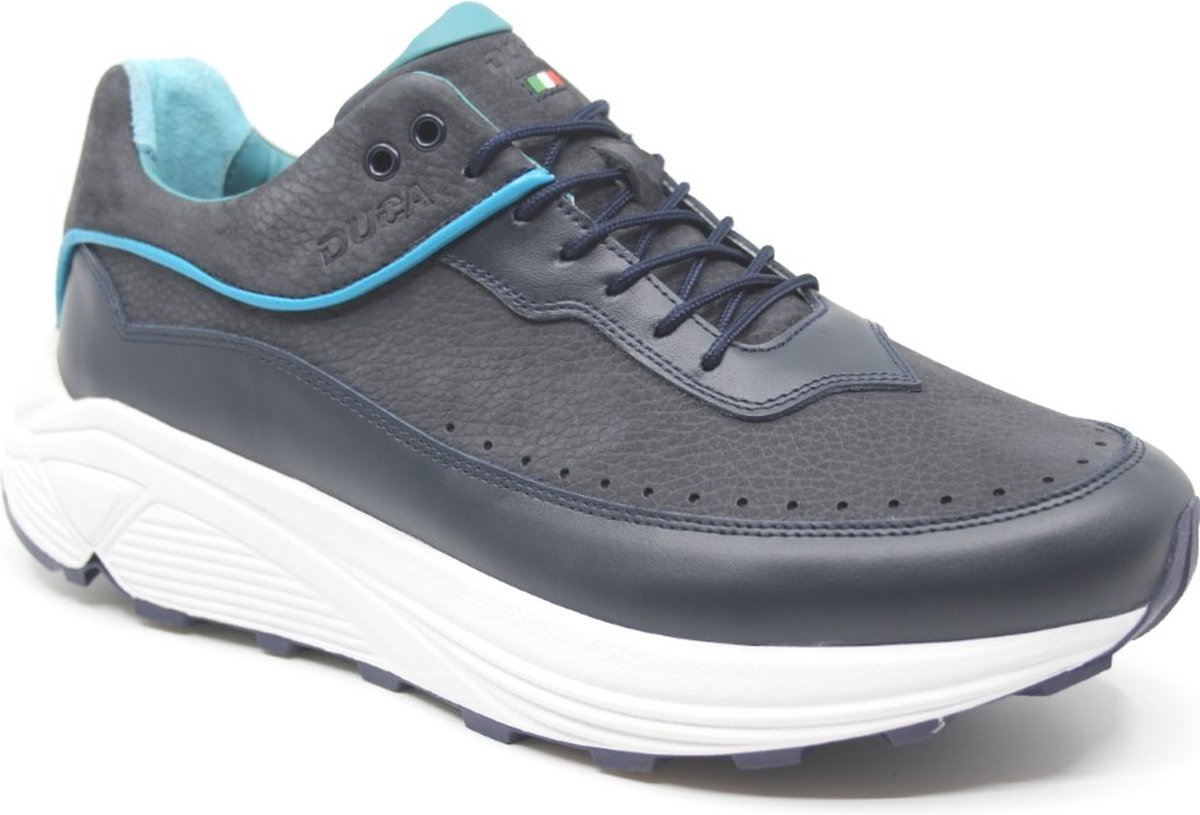 Duca Walking, LUCCA RGS LT M, 223253-121, Blauwe heren sneakers wijdte G