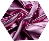 PVC Schuimplaat Hexagon - Stof - Satijn - Roze - 70x60.9 cm Foto op Hexagon (Met Ophangsysteem)