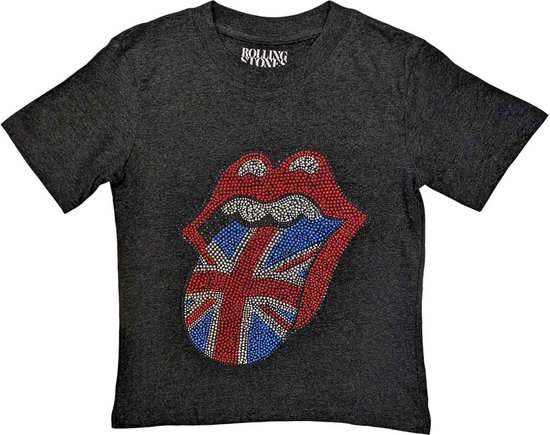 The Rolling Stones - British Tongue Kinder T-shirt - Kids tm 12 jaar - Zwart