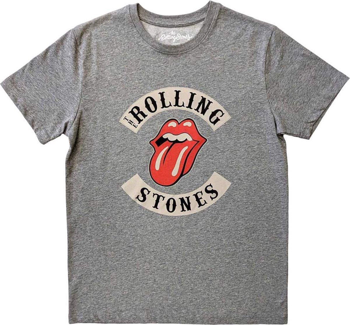 The Rolling Stones - Biker Tongue Heren T-shirt - S - Grijs