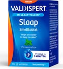 Doosje Valdispert Slaap Smelttablet. Met afbeelding van citroenmelisse. Helpt sneller in slaap vallen. Vrijgave in 3 minuten.