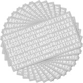 Alfabet Sticker vellen - Witte Letters & Hoofdletters - 40x Alfabet 1,5CM stickers - Plakletters 5 vellen