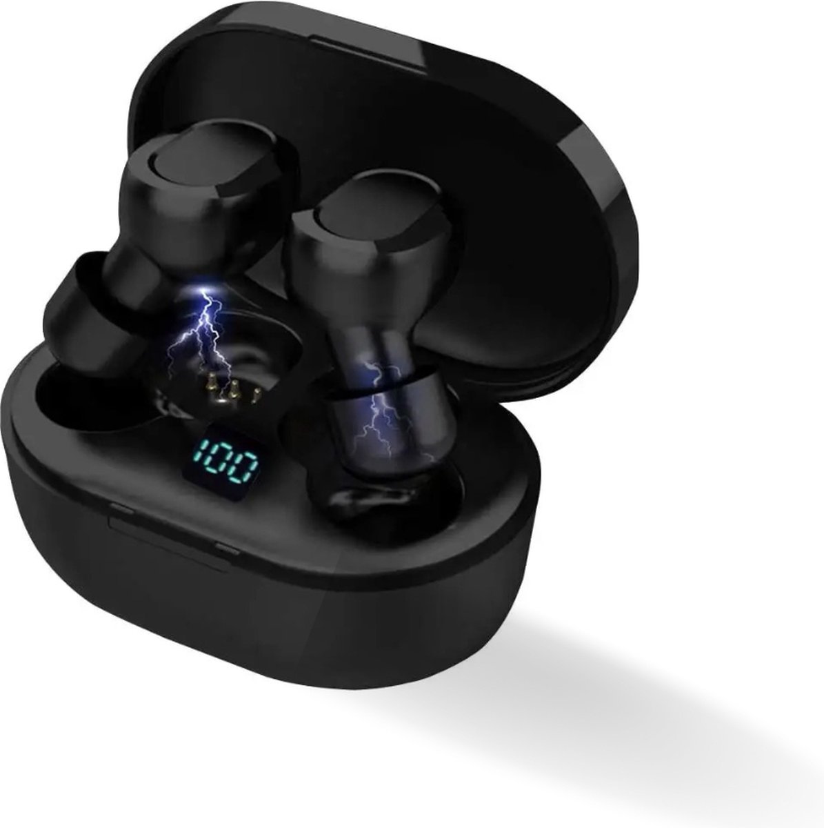 Tec Lux® Draadloze oordopjes - in-ear - Bluetooth oordopjes - Draadloze oortjes - Waterbestendig - Touch bediening - Diepe Bass - Bluetooth 5.0 - Zwart - Geschikt voor Apple & Android