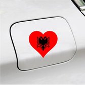 Bumpersticker - 12x11 - Hart Vlag Albanie