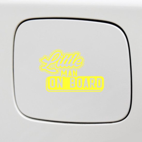 Bumpersticker - Little Man On Board - 14x9 - Geel | bol