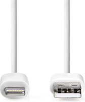 Nedis Lightning Kabel - USB 2.0 - Apple Lightning 8-Pins - USB-A Male - 480 Mbps - Vernikkeld - 1.00 m - Rond - PVC - Wit - Label