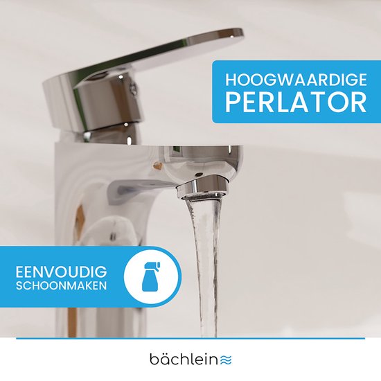 Fonteinkraan Hoekig Design Ééngreepsmengkraan - Chroom Badkamerkraan Met Strakke Lijnen