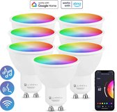Lideka® - Slimme LED Smart Lampen - Spot GU10 - Set Van 7 - RGBW - met App - 6W - 400 Lumen - 2700K - 6500K - Smart LED Verlichting - Dimbaar - Google, Alexa en Siri
