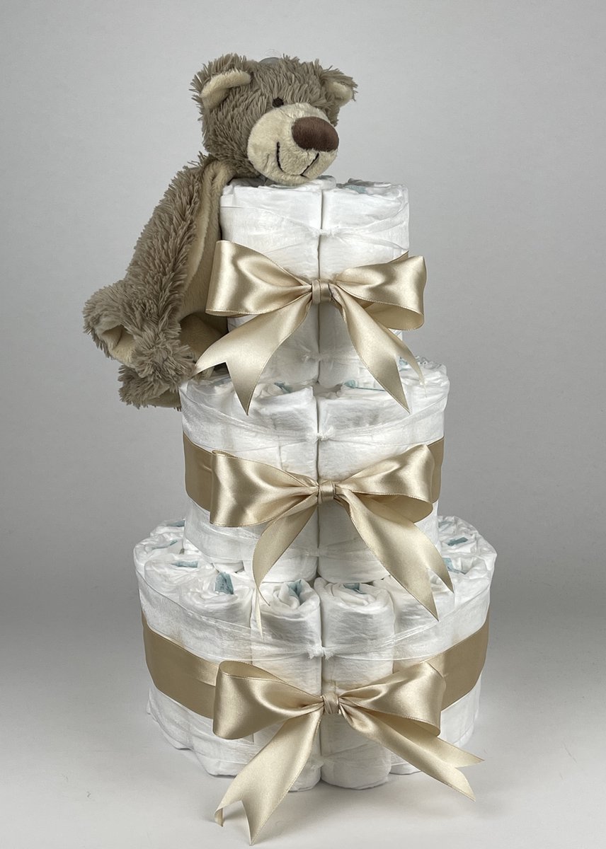 Goedkoopste Chouette-Chouette | Luiertaart Neutraal | Kraamcadeau | Geboorte Jongen Meisje | Babyshower | Tuttle Beer Bella Beige