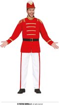 Guirca - Dans & Entertainment Kostuum - Frontman Van De Fanfare Kostuum - Rood, Wit / Beige - Maat 52-54 - Carnavalskleding - Verkleedkleding