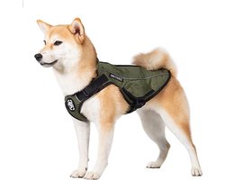OneTigris K9 Hondenjas in Achilles Bomber-stijl, wind- en waterafstotende winterjas voor honden kleur groen maat Medium