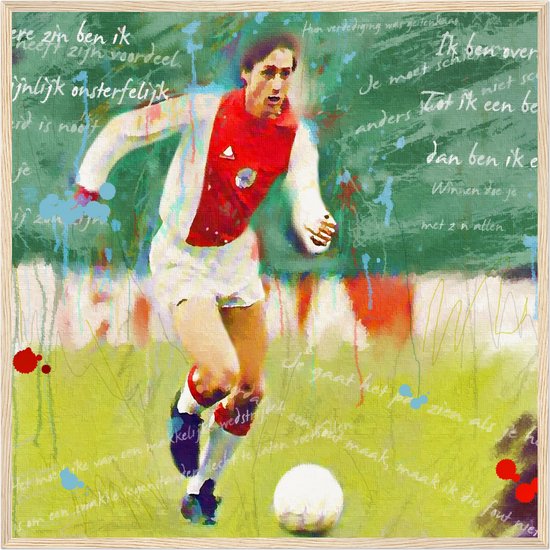 Poster Johan Cruijff | ajax posters | 50 x 50 cm | voetbal poster bekende voetballers | WALWALLS®