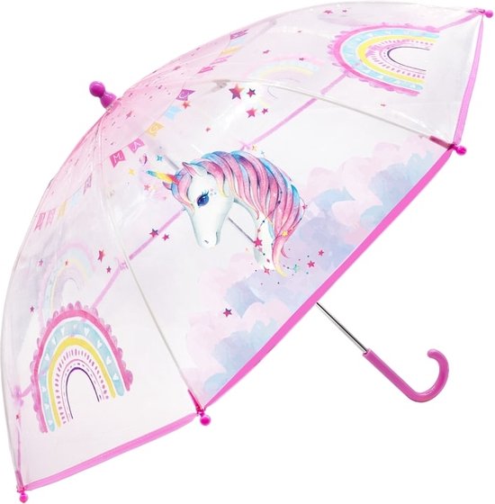 Parapluie BB fille transparent 70 cm Licorne