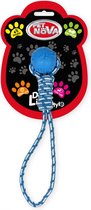 Bal aan touw 40cm, voor hond - blauw, muntaroma