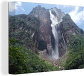 Canvas Schilderij Watervallen in het Nationaal park Canaima in Venezuela - 120x90 cm - Wanddecoratie