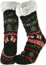 Dames Home Socks Kerst Huissokken Kerstsokken Groen - Maat One size