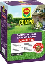 COMPO Gazonmeststof Complete - indirecte werking tegen onkruid en mos - voor een gazon met veel weerstand - doos 4 kg (100 m²)