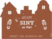 Label2X - Sinterklaas schoenzetmat - Buigzaam - Sketch XL - Roest - 2 schoentjes - Sinterklaas decoratie - Sinterklaas versiering