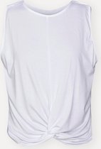 Namastae® Sport shirt dames yoga | Yoga top dames | Sport top met knoopdetail | Kort topje | Wit | Maat 42 | Maat XL
