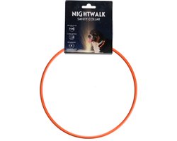Nightwalk Safety Collar - Verlichting hond - Lichtgevende halsband - LED - Oplaadbaar - Waterdicht - One size - Oranje