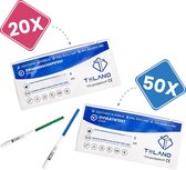 Telano 50x Ovulatietest + 20x Zwangerschapstest Extra Vroeg Set - Ovulatiekalender - Dipstick - Strip
