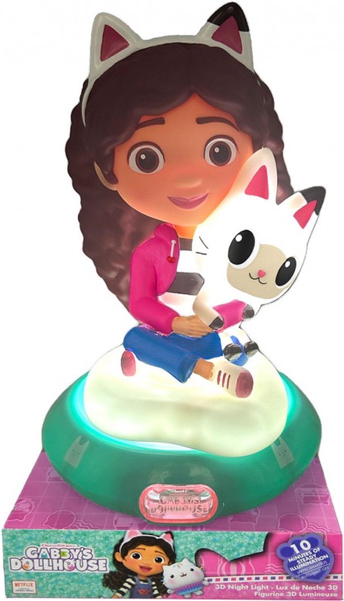 Gabby`s Dollhouse 3D Nachtlamp - Bureaulamp - Tafellamp - LED - 23CM - Gabby`s Poppenhuis van Gabby`s Poppenhuis — afbeelding 4