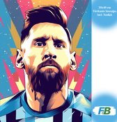 F4B Messi Diamond Painting 30x40cm | Vierkante Steentjes | Lionel Messi | Voetbal | FC Barcelona | Argentinië | Inter Miami | Mensen | Pakket Volwassenen en Kinderen