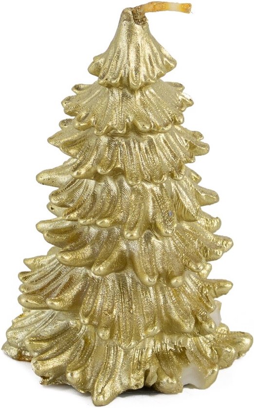 Kaars kerstboom rustiek goud