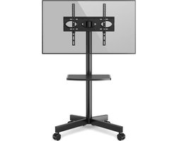 Verstelbare TV Vloerstandaard met Wielen voor TV-schermen en Mobiele TV-standaard voor Optimale Kijkervaring- Professionele Verrijdbare TV Standaard Op Wielen - Universele Mobiele Televisie Trolley Kar Ophang Steun Beugel - Voor Schermen 27-60 Inch