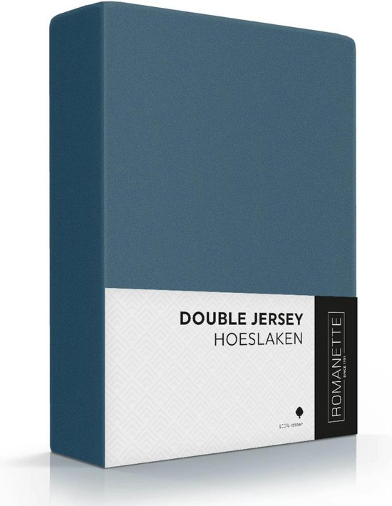 Romanette Double jersey Sarcelle 100% coton Lits jumeaux 180x200 180x220 200x200