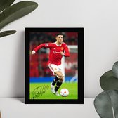 Cristiano Ronaldo Art – Signature imprimée – 10 x 15 cm – Dans un cadre Zwart Classique – Manchester United