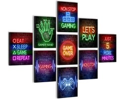 Gamers Game Console - 60 x 75 cm - Meteen ophangen - muurdecoratie - wanddecoratie - muurdecoratie woonkamer - wanddecoratie woonkamer - muurdecoratie canvas - canvas schilderijen woonkamer - canvas schilderijen slaapkamer - muurdecoratie