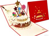 Carte de vœux pop-up 3D pour gâteau d'anniversaire festif