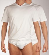 Gotzburg heren T-shirts regular fit V-hals (2-pack) - wit - Maat: XXL