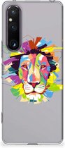 Telefoonhoesje Geschikt voor Sony Xperia 1 V Back Cover Siliconen Hoesje Super als Cadeautjes voor Jongens Lion Color
