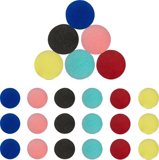 clownsneuzen - set van 24 - kinderen en volwassenen - 6 kleuren - carnaval - feestjes