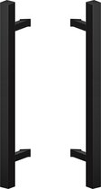 Poignée de porte noire - 140cm - 45º - 40x40mm - Modèle T