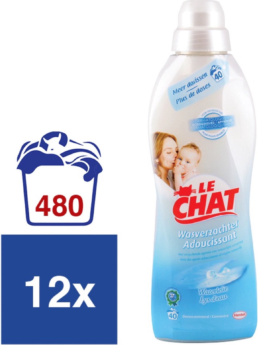 Le Chat Waterlelie - 12 x 1L - Wasverzachter - Voordeelverpakking