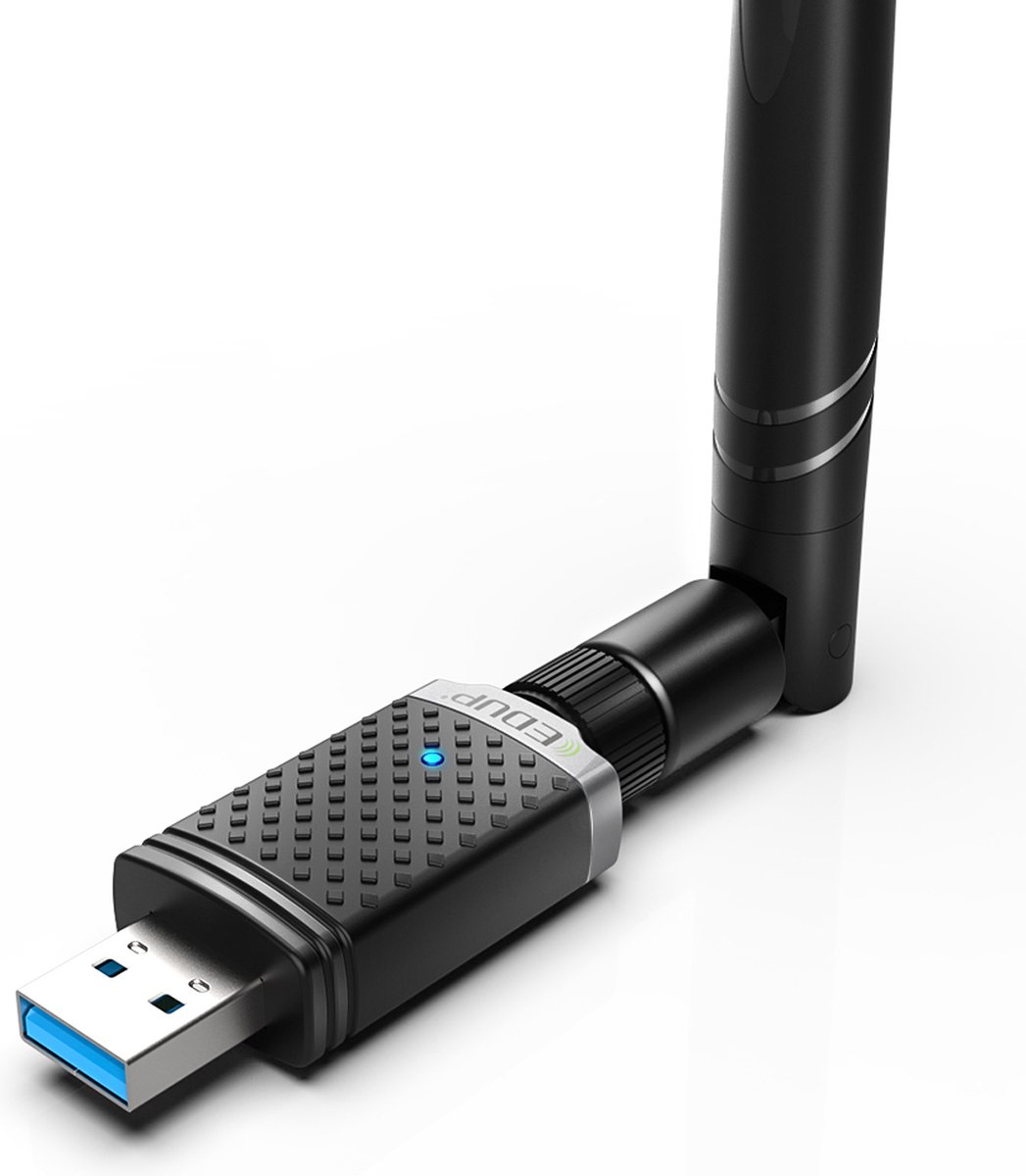 EDUP - WiFi Adapter - WiFi Dongle - 6dBi Antenne - WiFi Antenne - WiFi USB - WiFi Adapter 1300 Mbps - Dual band 2.4Ghz en 5Ghz - Mac en Windows