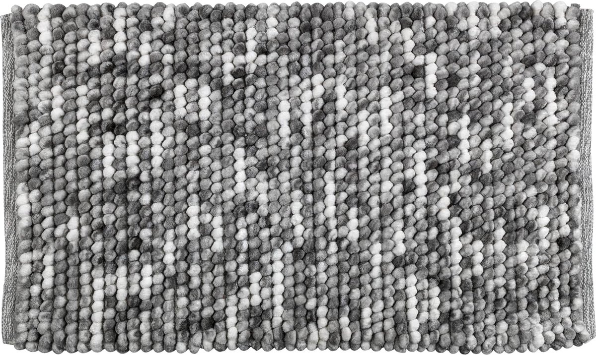 Urdu Grey badmat, veilig, zacht, pluispolyester, 60 x 90 cm, grijs