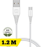 Swissten Micro-USB naar USB kabel - 1.2M - Wit - Duurzame verpakking